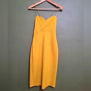 River Island Mustard Yellow Midi Dress – Size 8